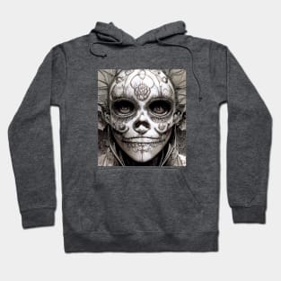 Black And White Sugar Skull 1 Muerto Hoodie